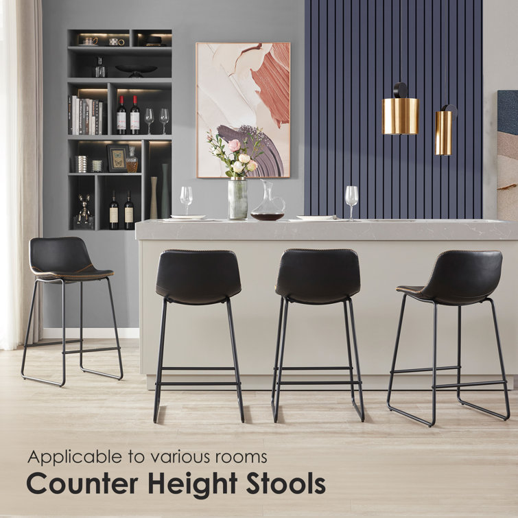 Latitude Run® Kledi Faux Leather Counter & Bar Stools & Reviews